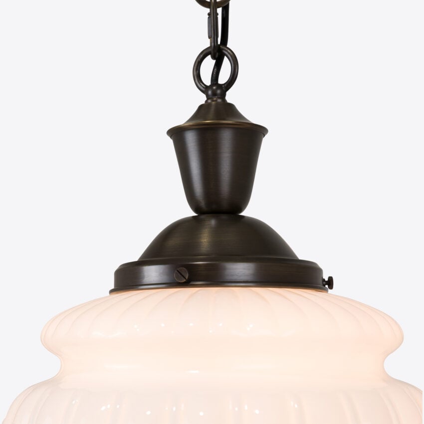 Farella Opaline Pendant Light – Bronze