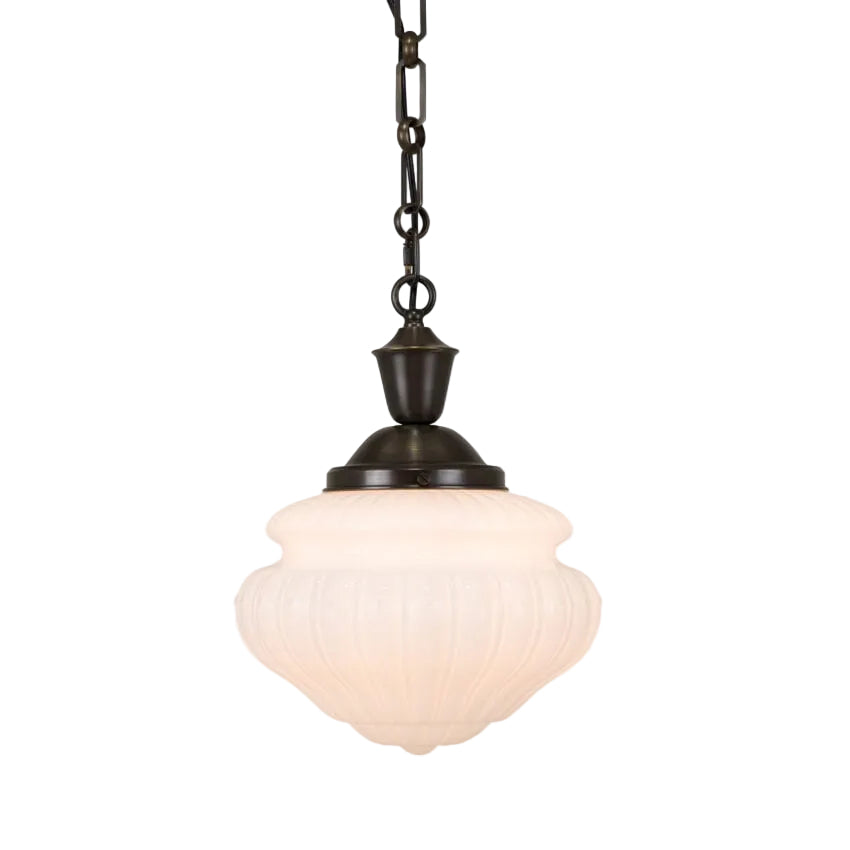 Farella Opaline Pendant Light – Bronze