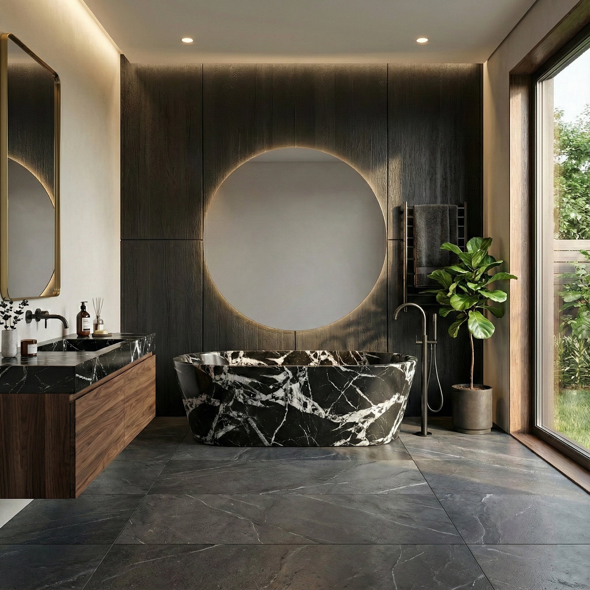 Grand Antique Marble Freestanding Bathtub - Tapered by VORELLI
