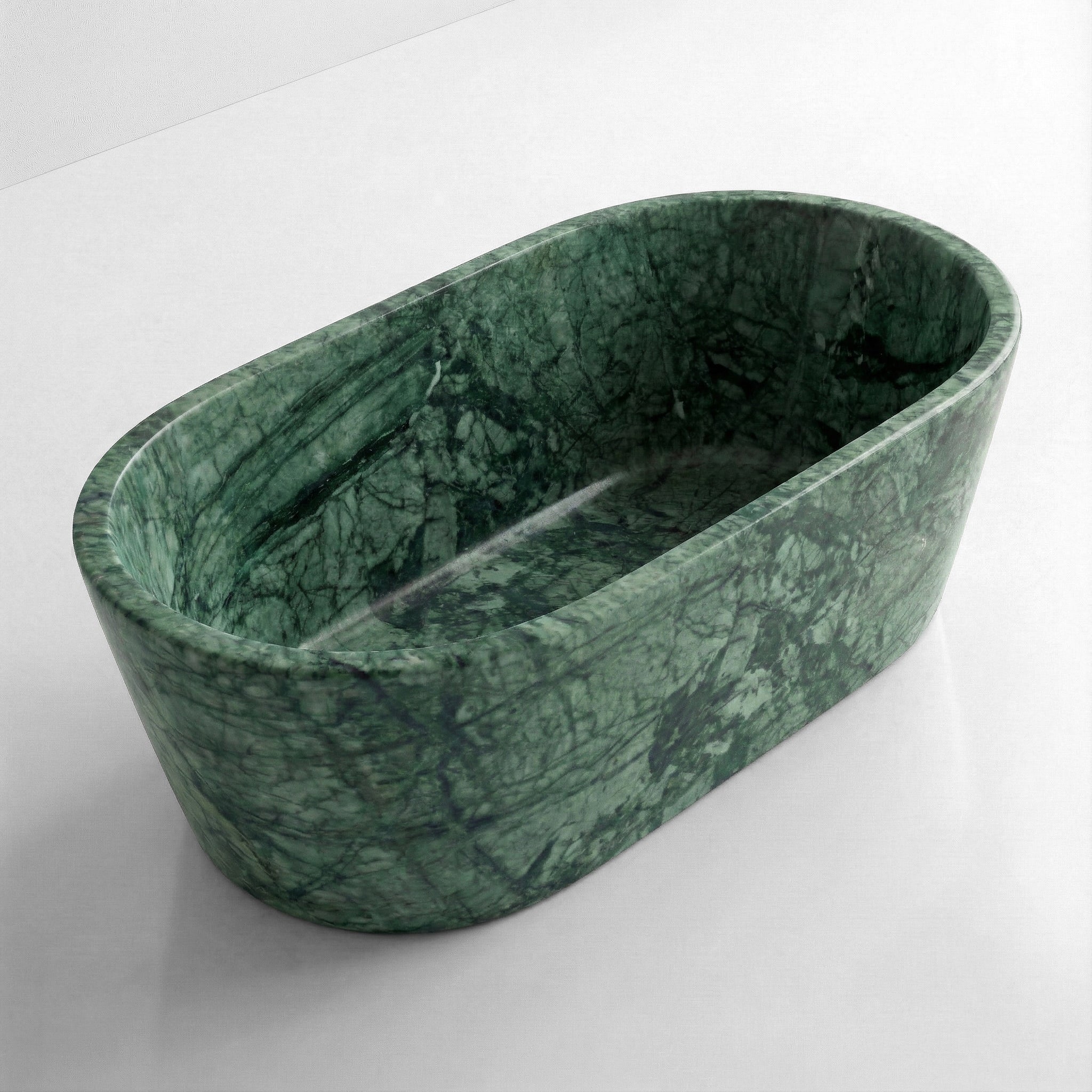 Green Guatemala Marble Freestanding Bathtub - Tapered by VORELLI