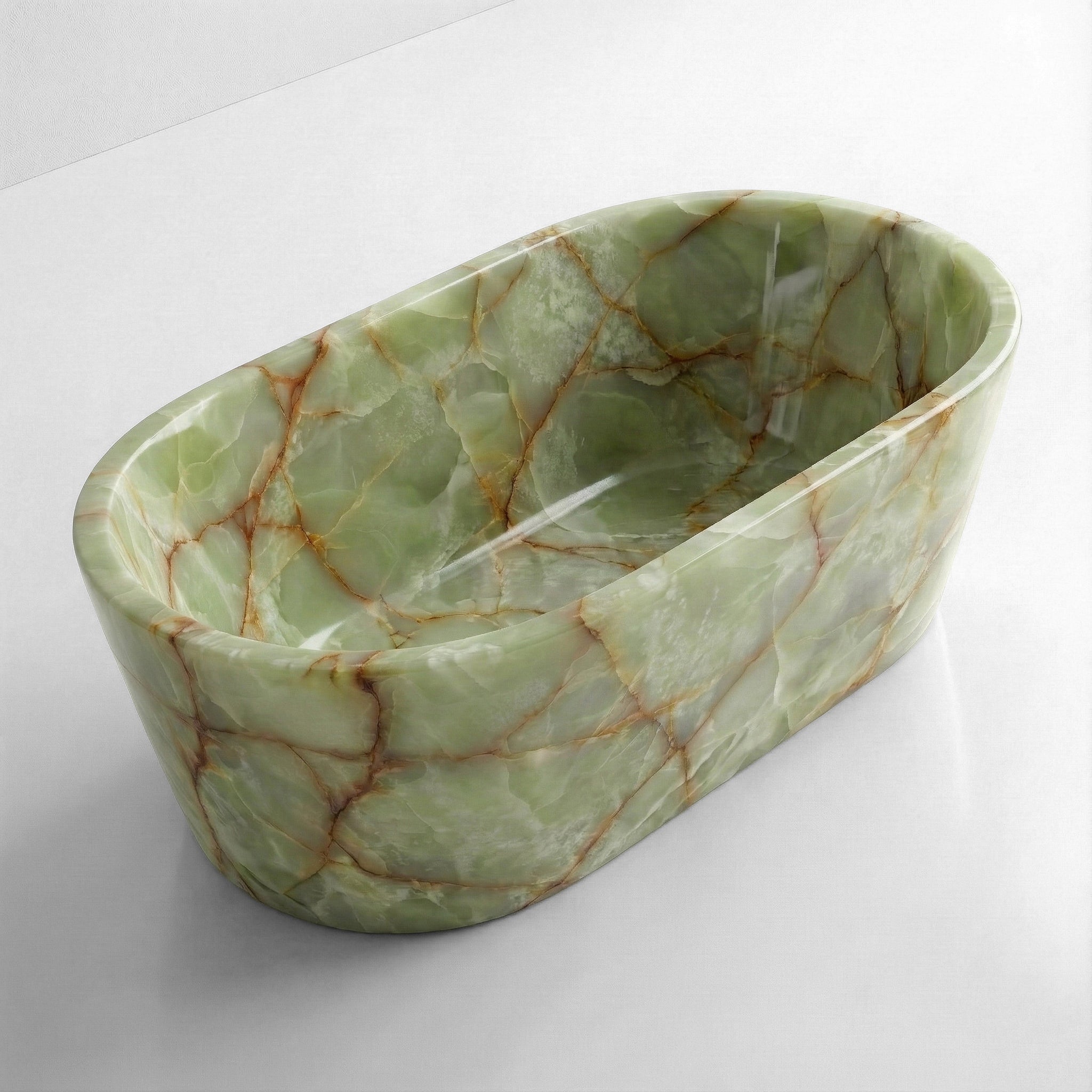 Green Onyx Freestanding Bathtub - Tapered by VORELLI