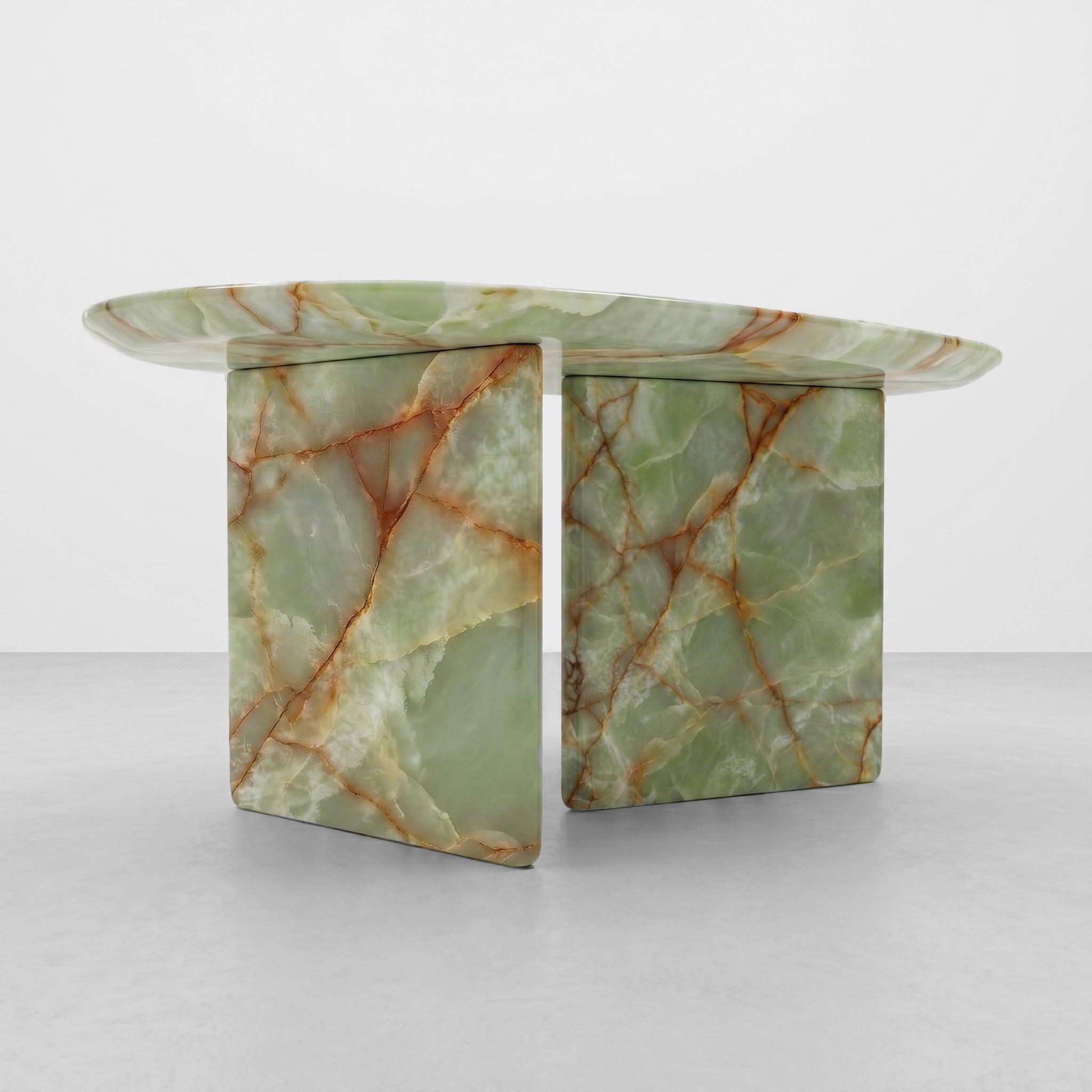 Green Onyx Marble Coffee Table - Pebble by VORELLI
