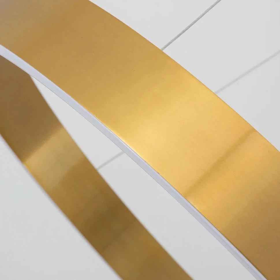 Precision frame detailing of the Jobson Ring Circular Chandelier minimalist structure