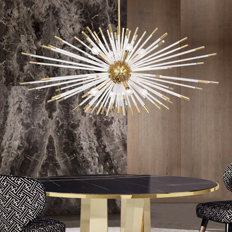 Livadia Pendant II featuring a bold spiky sphere design creating a sculptural focal point in a modern interior