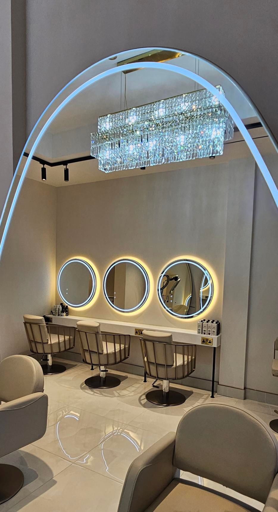 Elegant luxury crystal chandelier lighting in UAE interior space