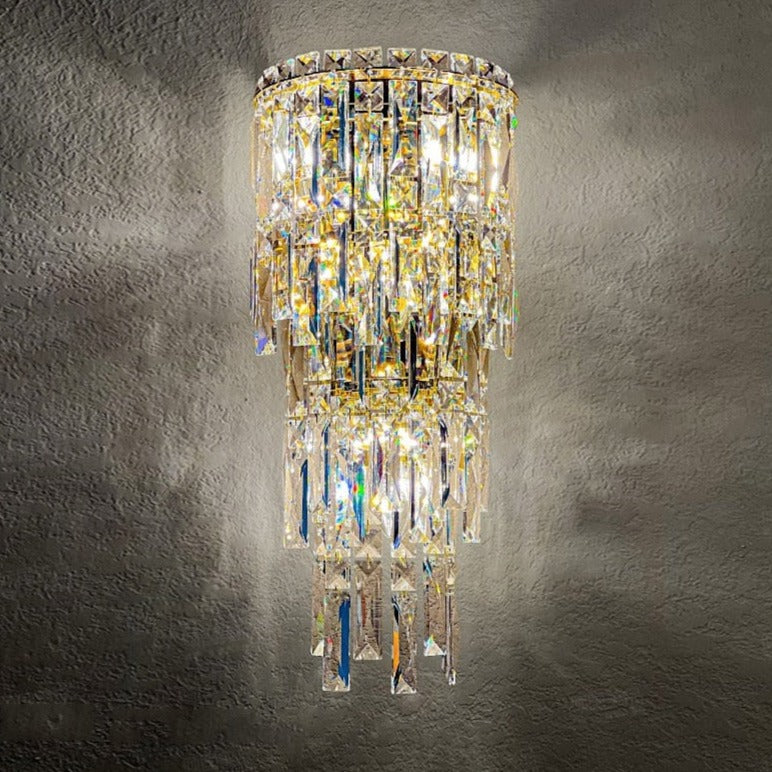 Modern crystal wall sconce in luxury UAE home