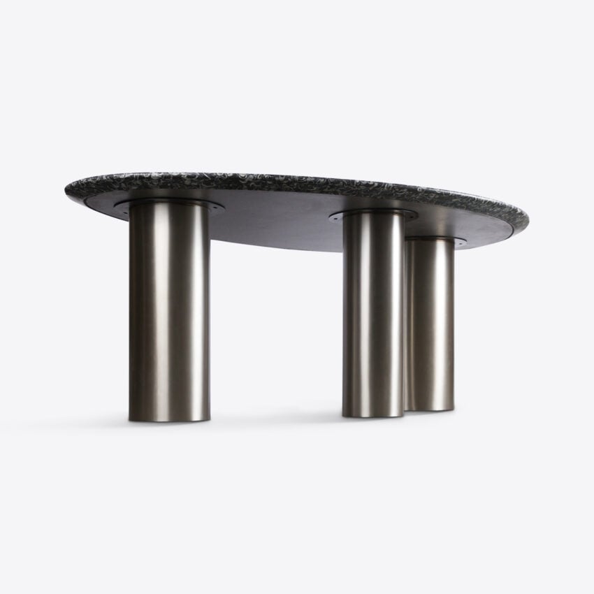 Belluno Dining Table – Fossil black Marble