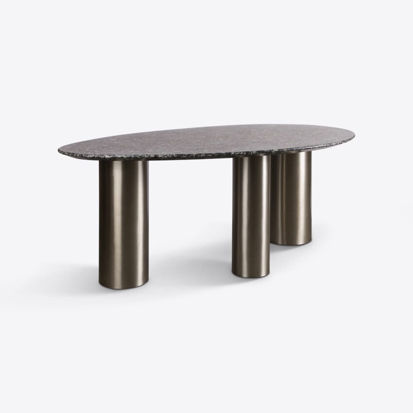 Belluno Dining Table – Fossil black Marble