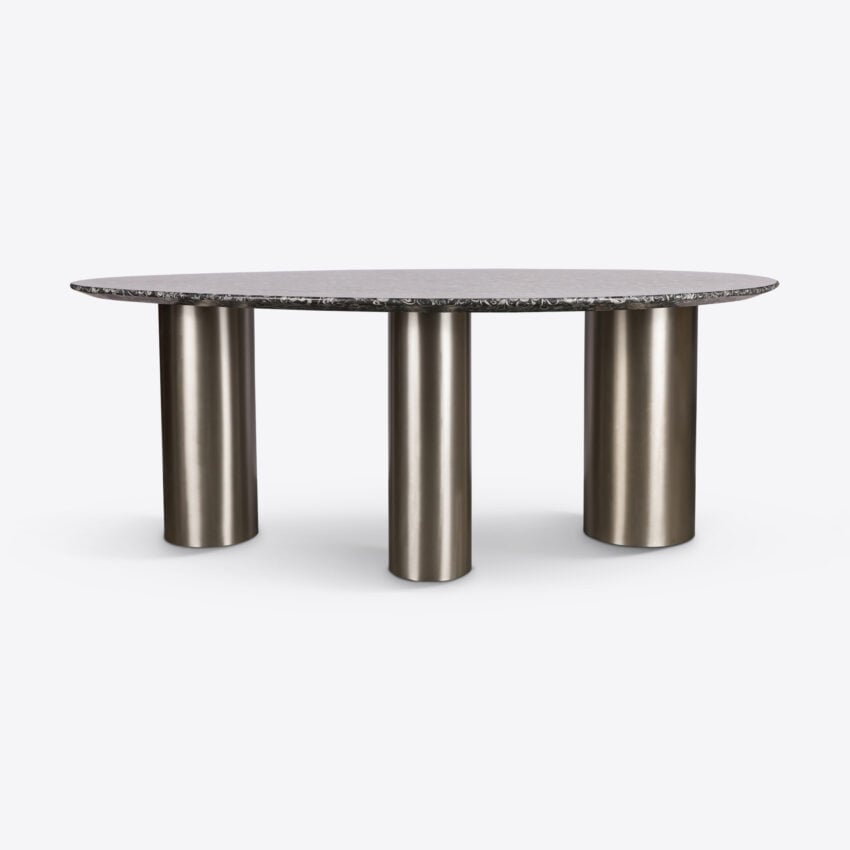 Belluno Dining Table – Fossil black Marble