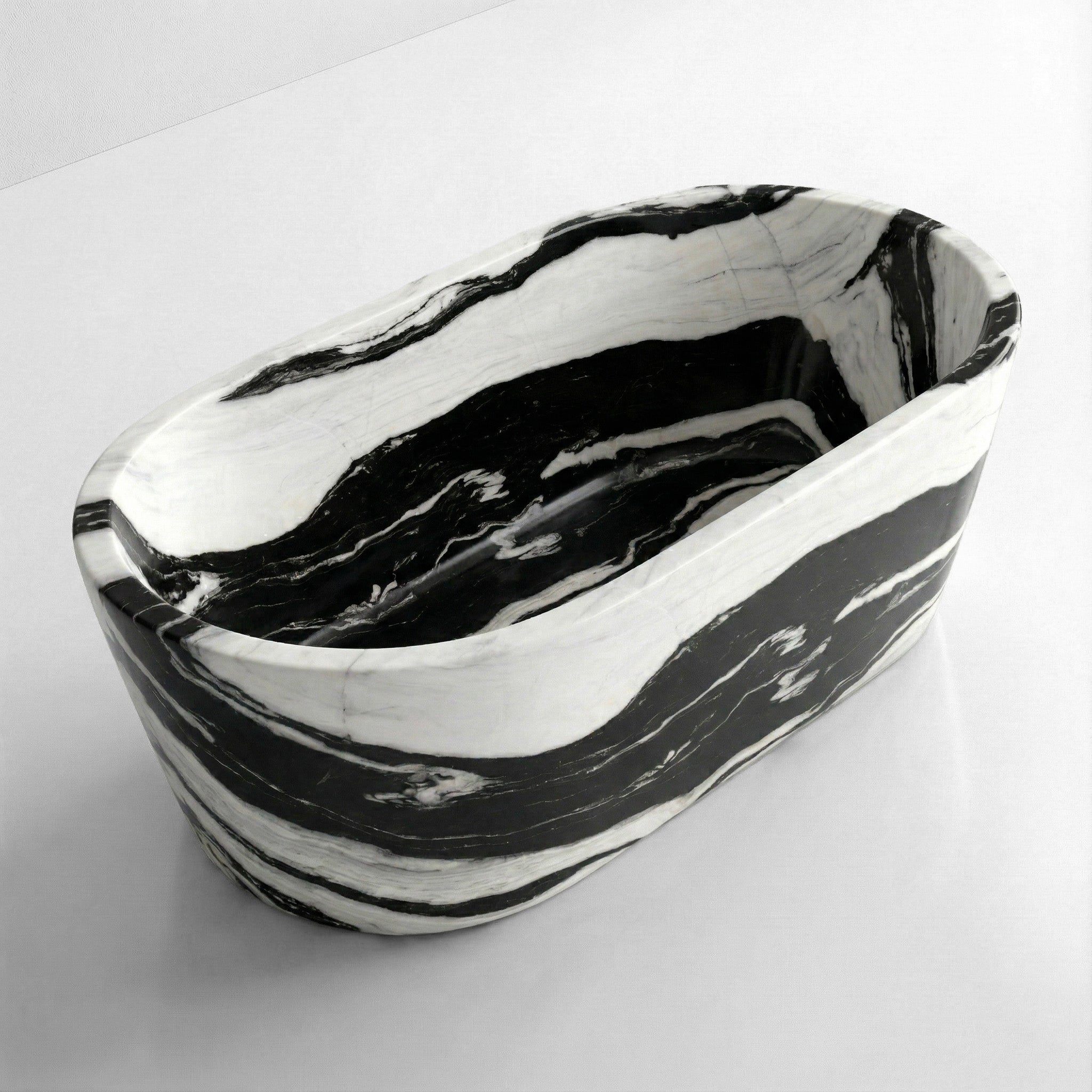 Panda Marble Freestanding Bathtub - Tapered by VORELLI