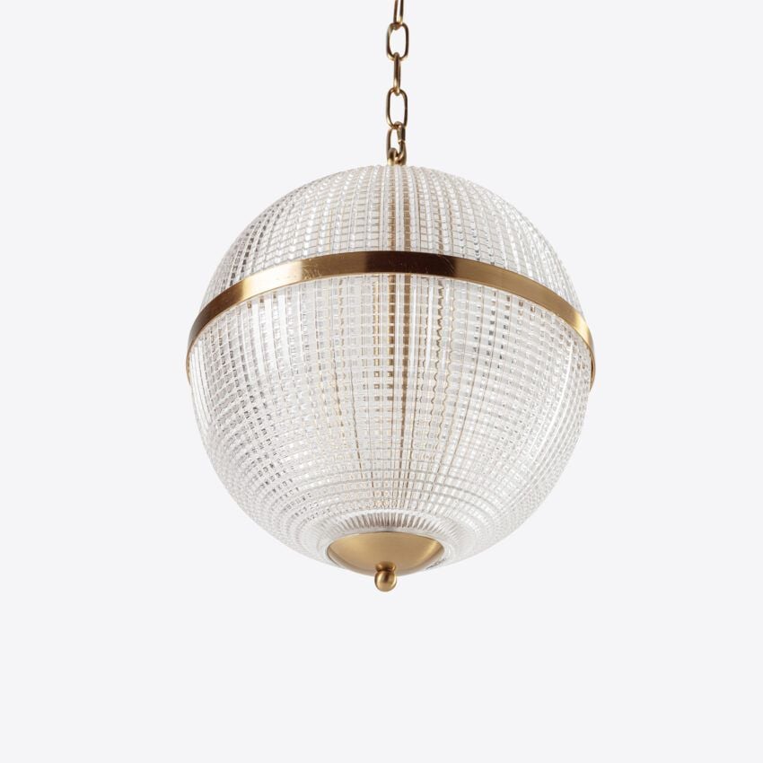 Parigino Large Clear Brass Globe Pendant