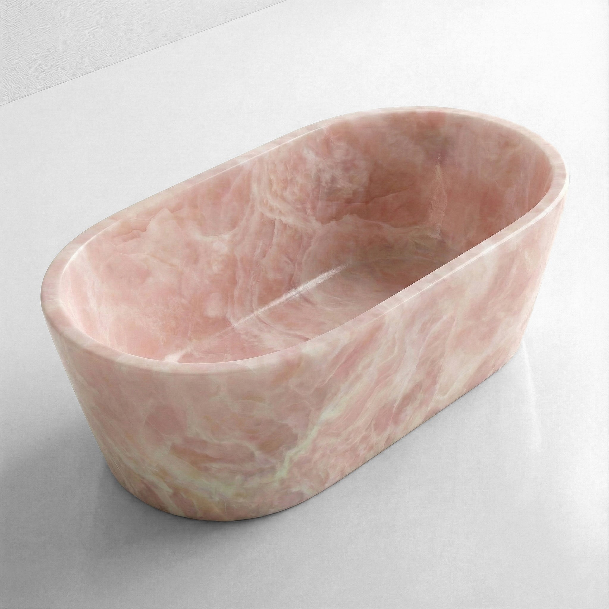 Pink Onyx Freestanding Bathtub - Tapered by VORELLI