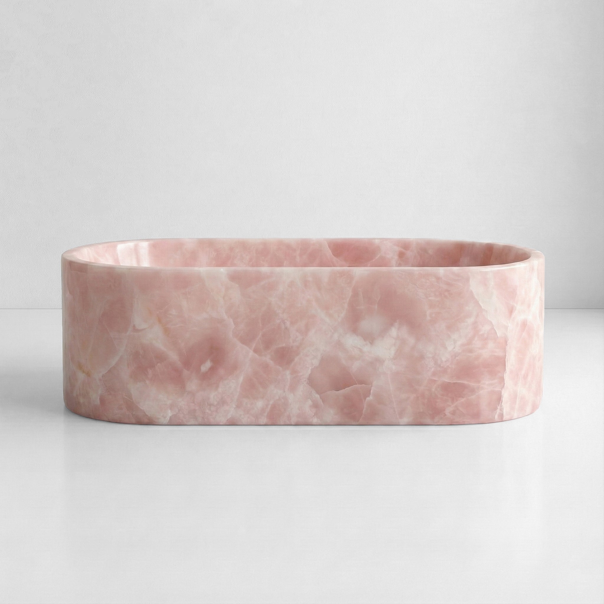 Pink Onyx Freestanding Bathtub - Elliptical by VORELLI