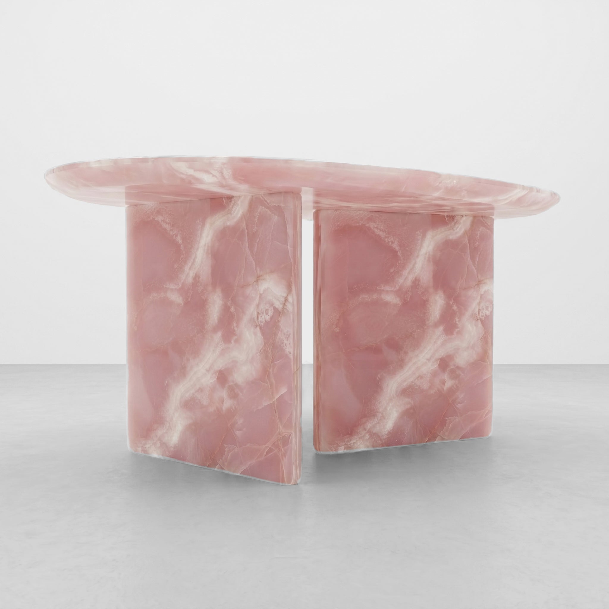 Pink Onyx Marble Coffee Table - Pebble by VORELLI