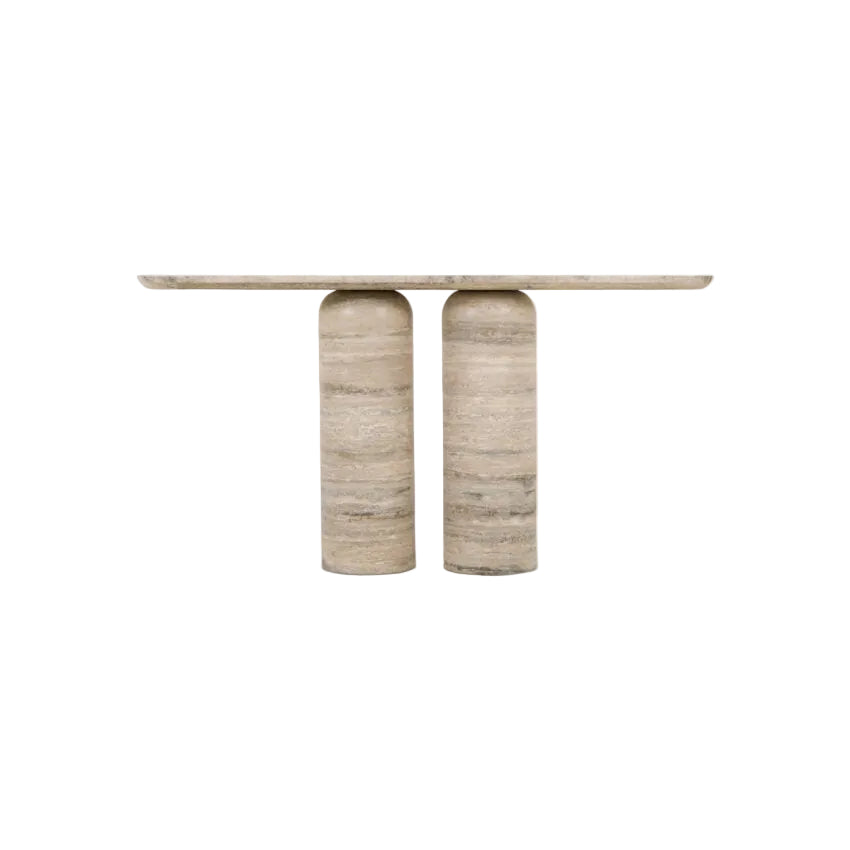 Posillano Silver Travertine Console