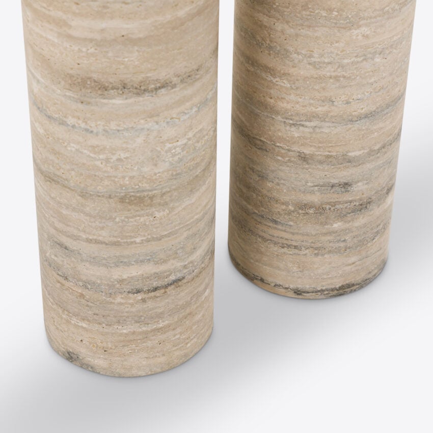 Posillano Silver Travertine Console