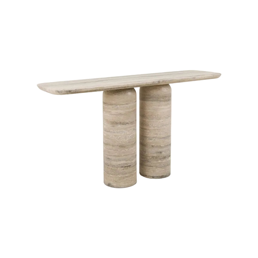Posillano Silver Travertine Console