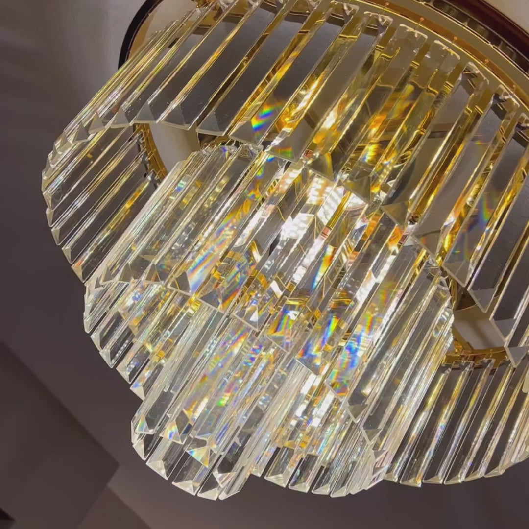 Beckenham Circular Chandelier video by VORELLI® showing circular chandelier detail for Dubai majlis spaces and UAE villas - view 2
