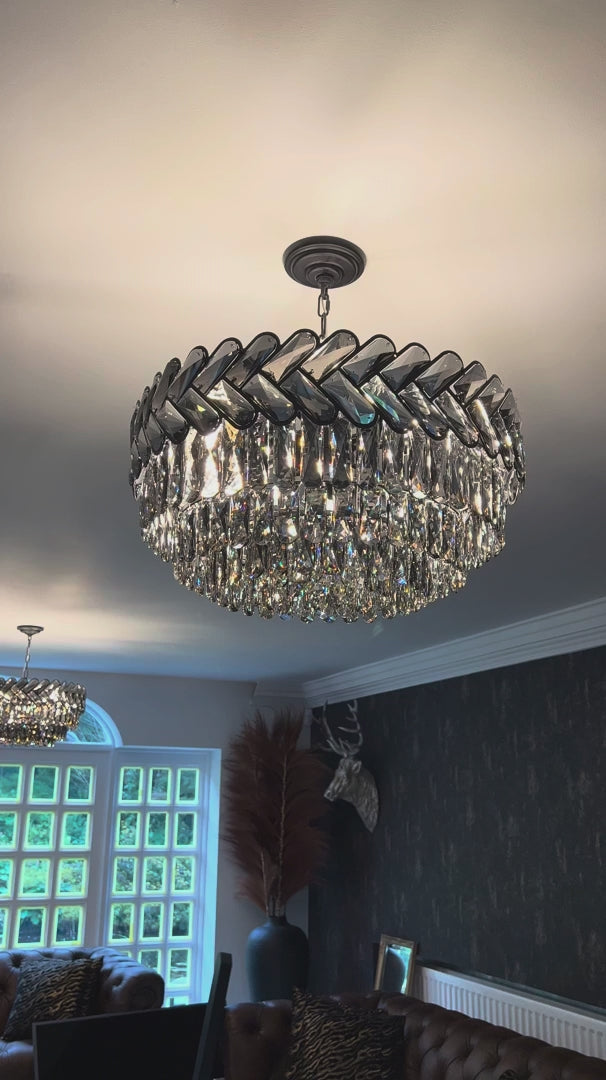 Knightsbridge Circular Chandelier video by VORELLI® showing circular chandelier detail for Dubai majlis spaces and UAE villas