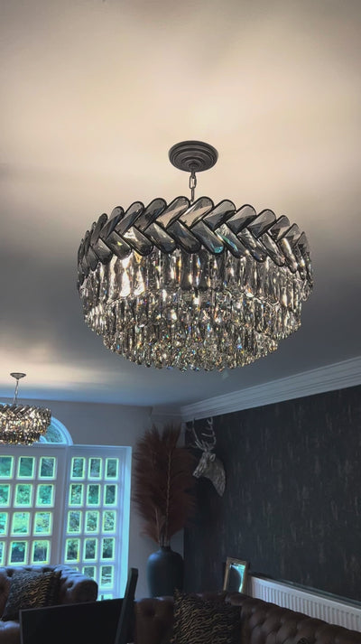 Knightsbridge Circular Chandelier video by VORELLI® showing circular chandelier detail for Dubai majlis spaces and UAE villas