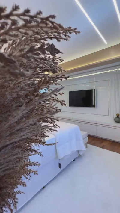 Boeotia ceiling light enhancing luxury bedroom interiors with soft crystal illumination
