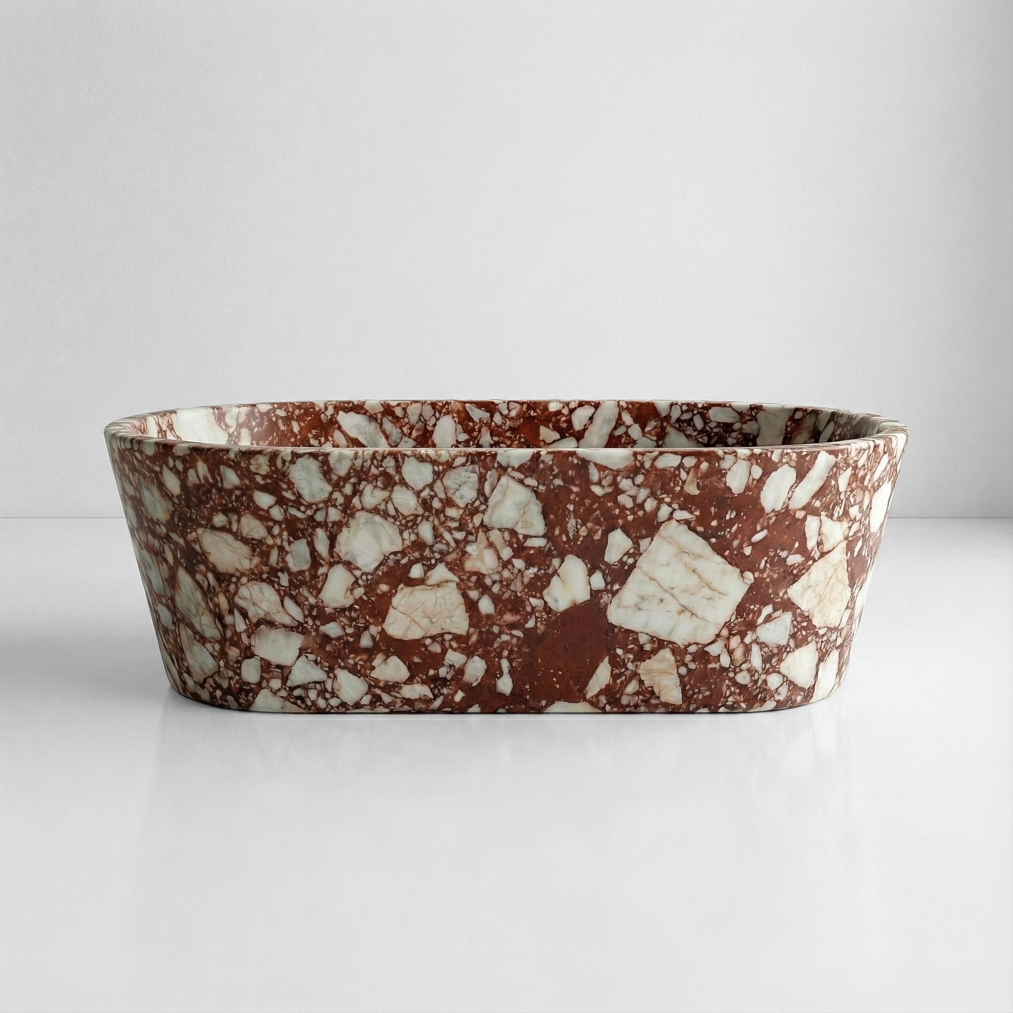 Red Bulgari Marble Freestanding Bathtub - Tapered by VORELLI