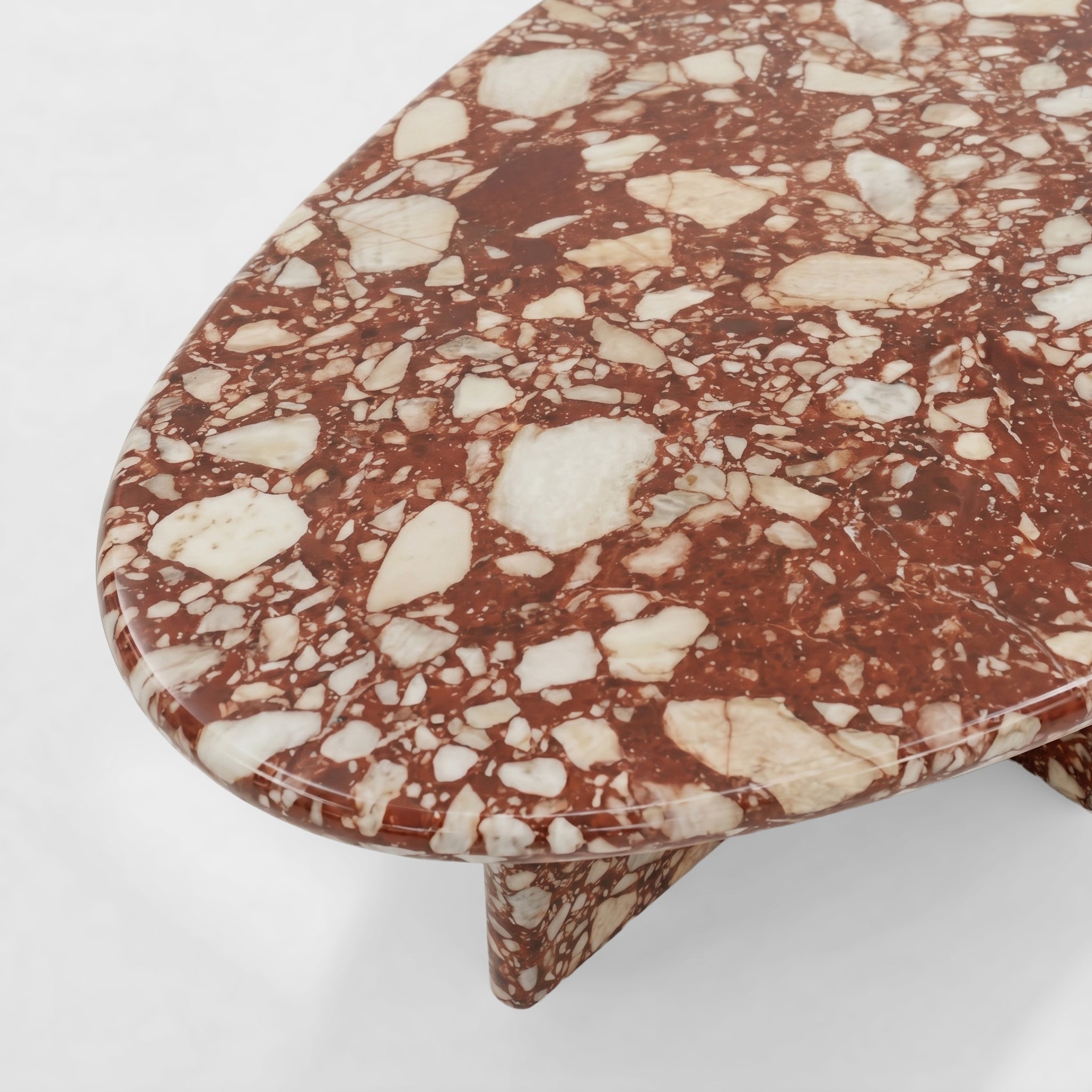 Red Bulgari Marble Coffee Table - Pebble by VORELLI