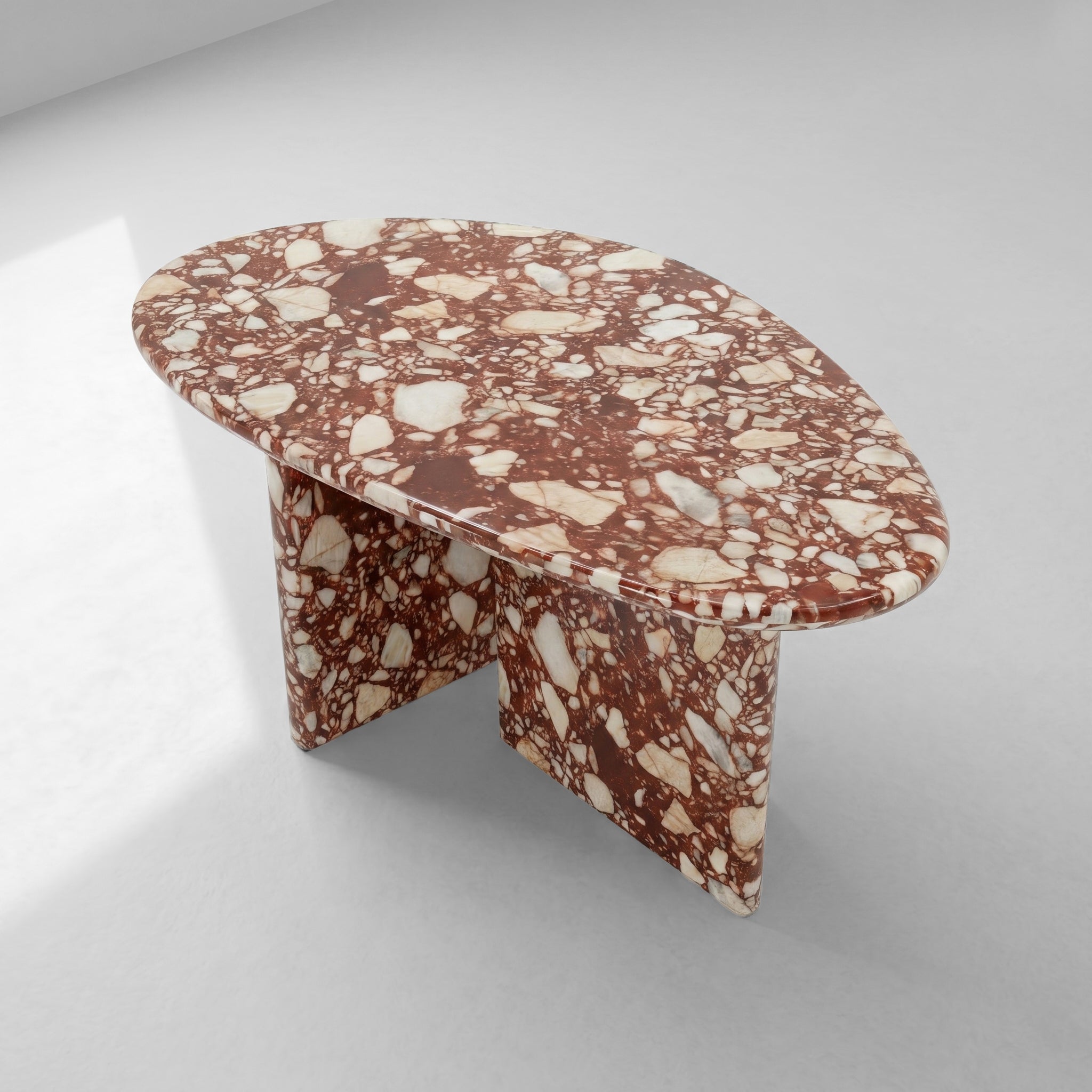 Red Bulgari Marble Coffee Table - Pebble by VORELLI