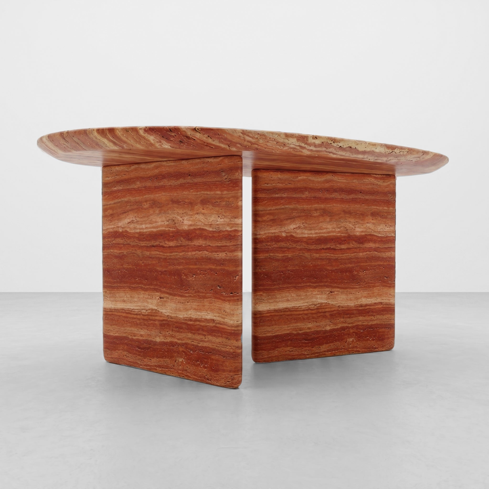 Red Travertine Coffee Table - Pebble by VORELLI