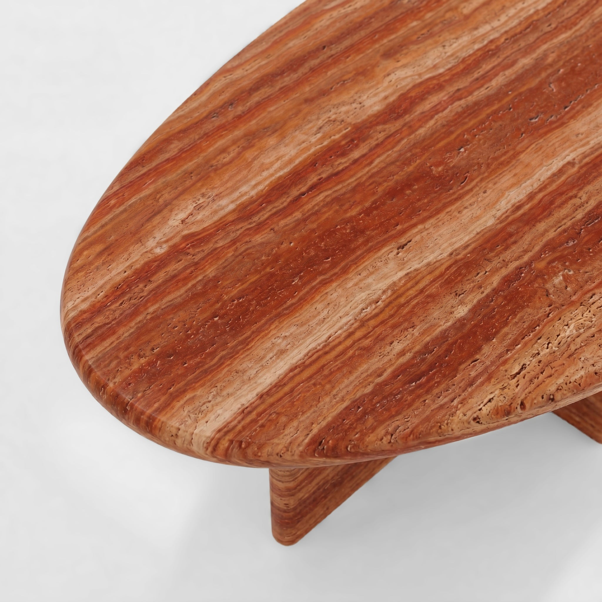 Red Travertine Coffee Table - Pebble by VORELLI