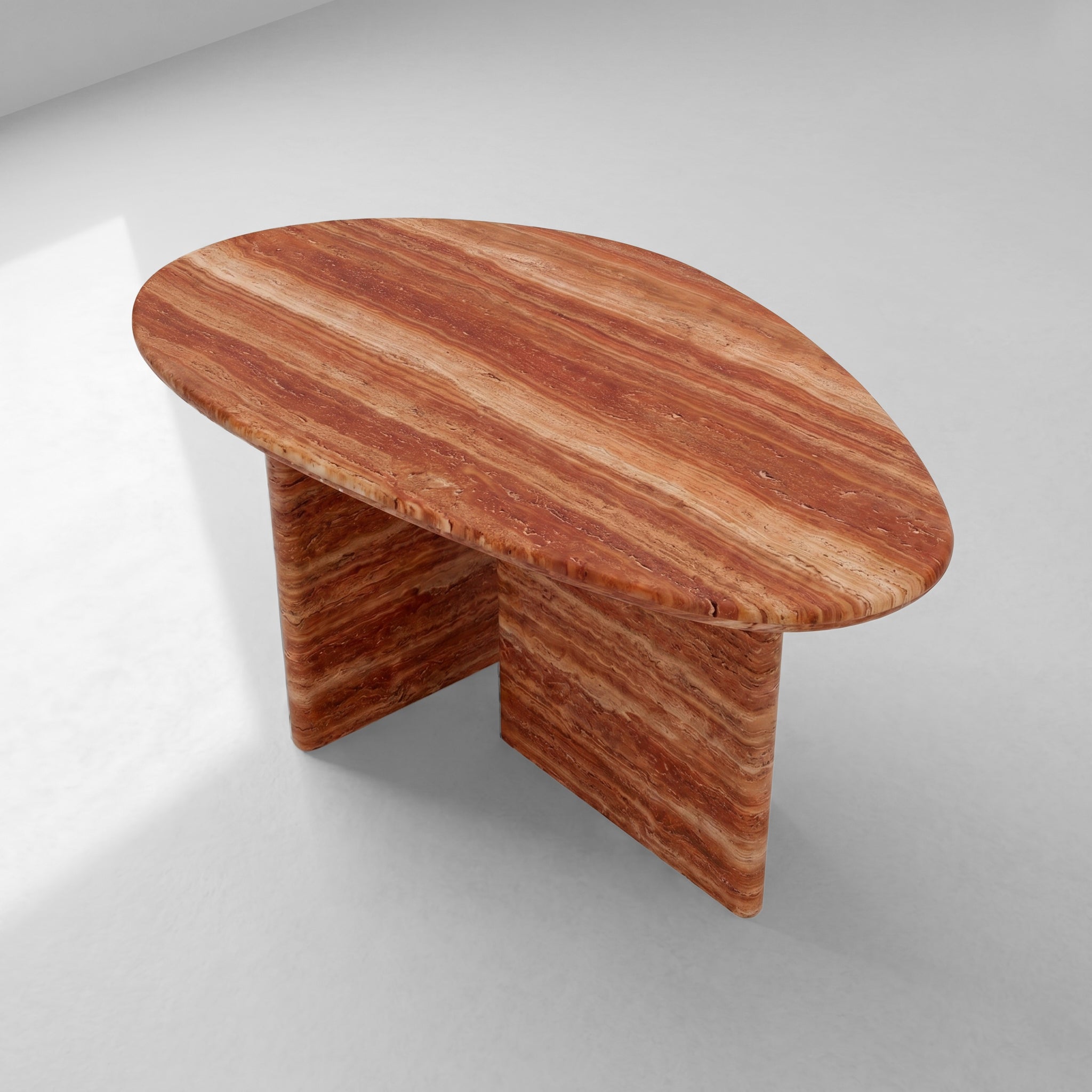 Red Travertine Coffee Table - Pebble by VORELLI