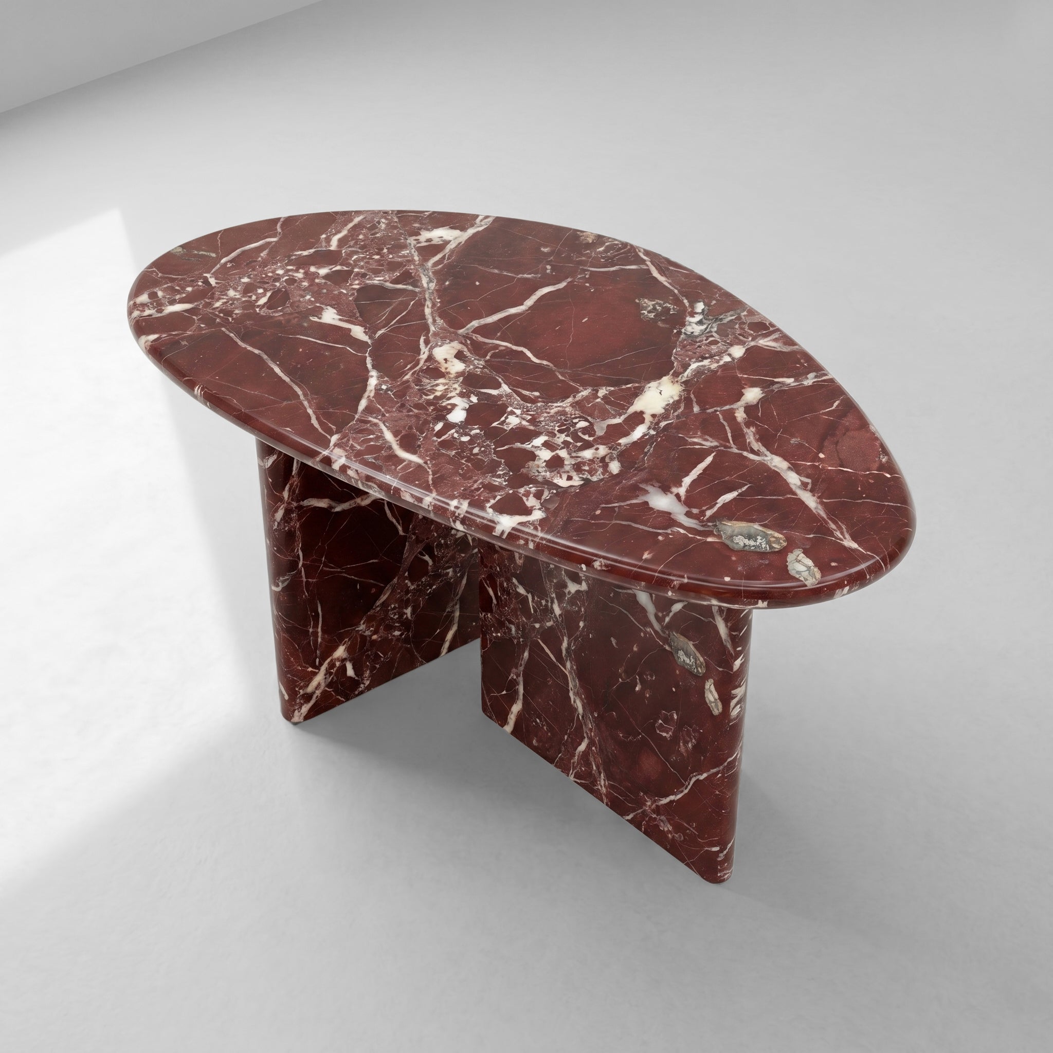 Rosso Levanto Marble Coffee Table - Pebble by VORELLI