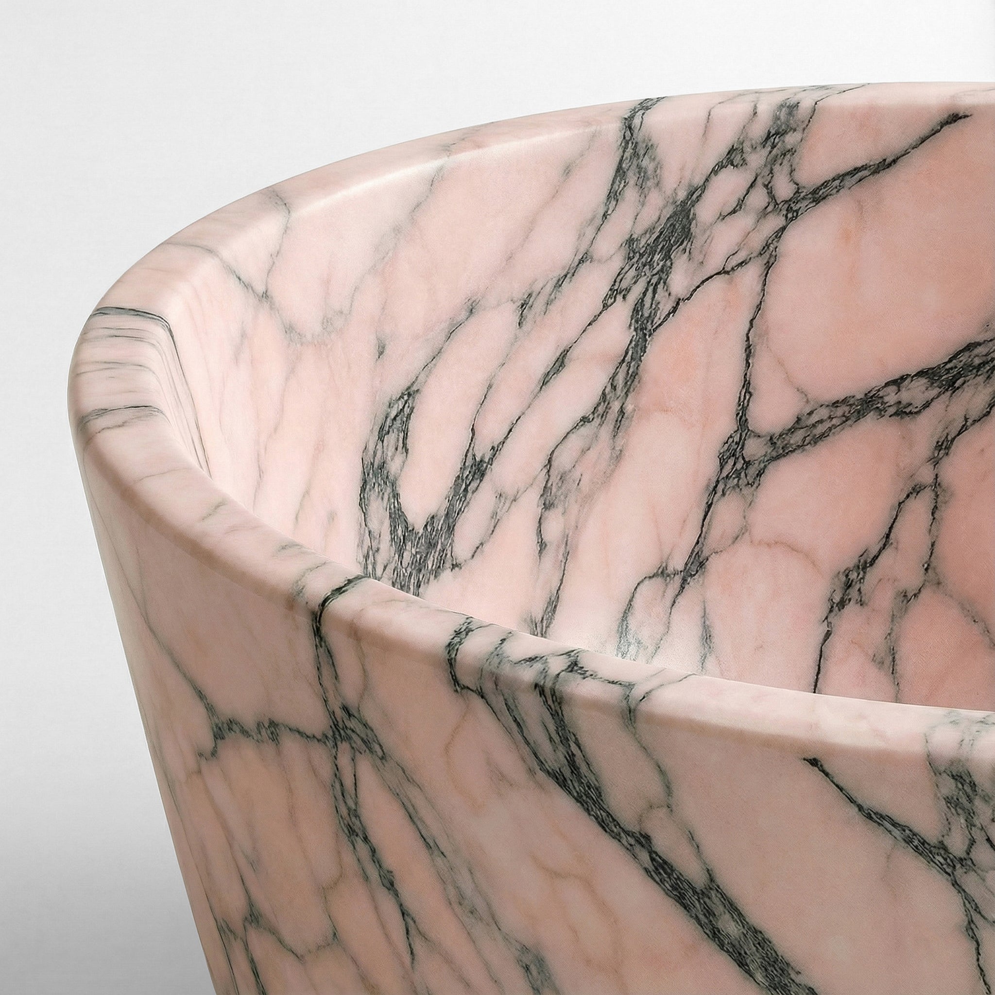 Rosso Portogallo Marble Freestanding Bathtub - Tapered by VORELLI
