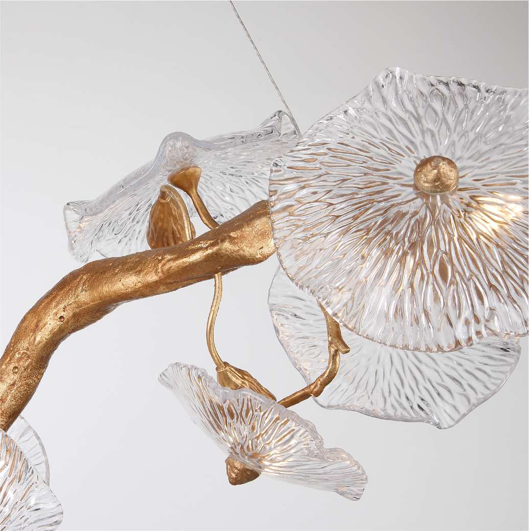 The Penny Leaf Wall Light glowing in a dimly lit interior, emphasizing the warm, ambient light diffusion and sophisticated aesthetic.