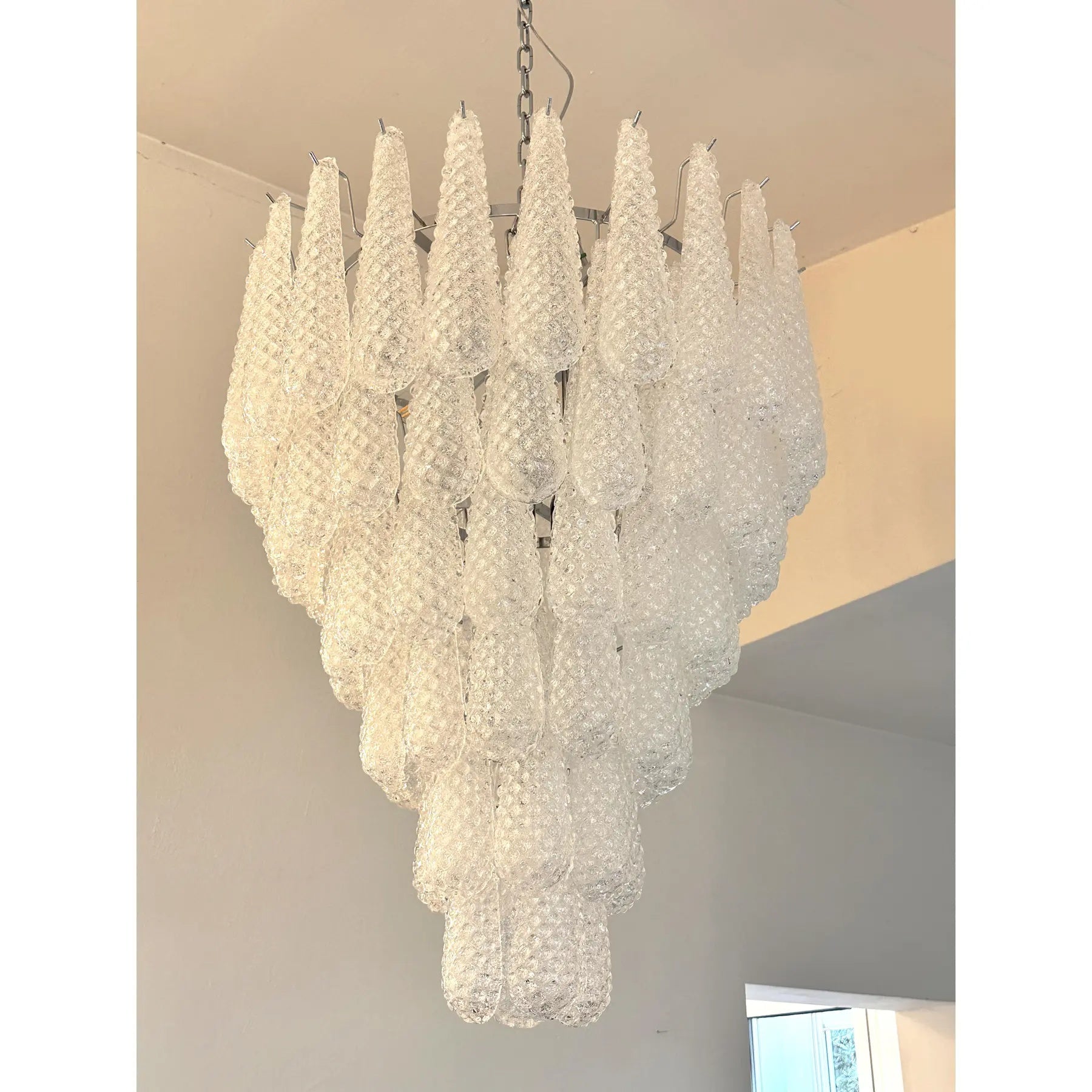 VORELLI Orsina Conchiglie Murano Shell Glass Staircase Chandelier - Conchiglie Murano Shell Glass image 3