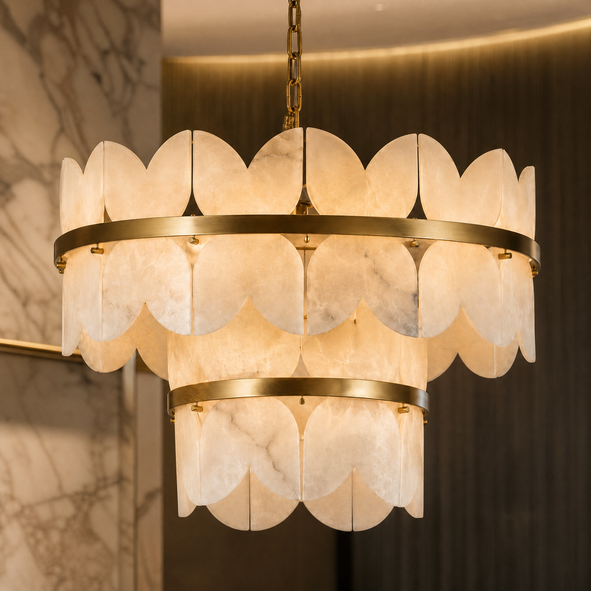 Xavier Marble Circular Chandelier by VORELLI