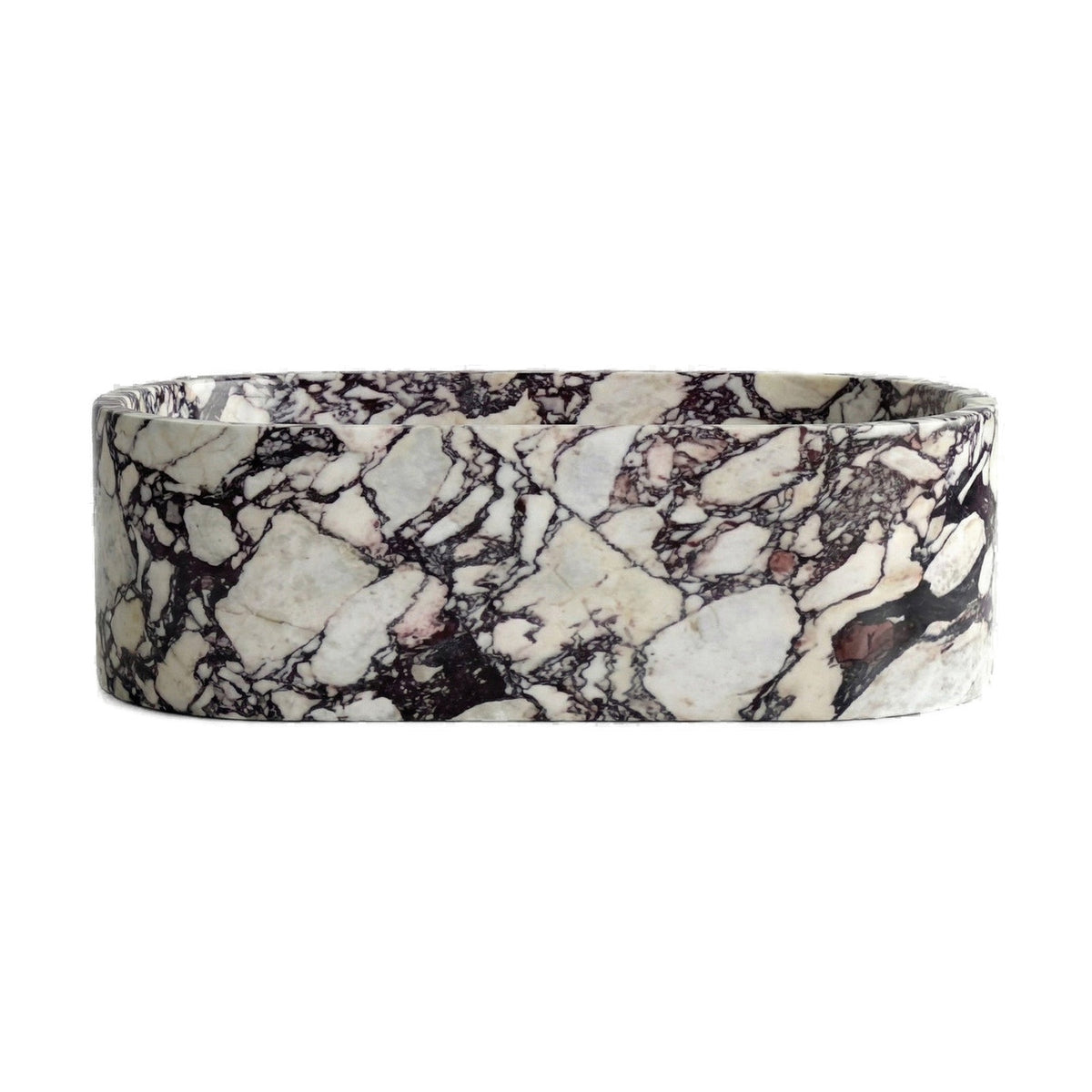 Calacatta Viola Marble Freestanding Bathtub - Elliptical on white background by VORELLI
