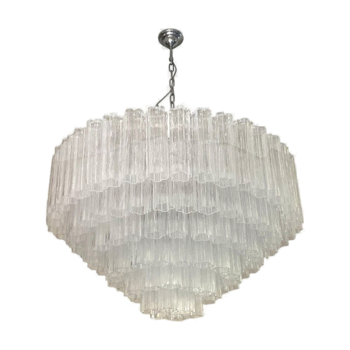 Candela Tronchi Murano Glass Staircase Chandelier on white background by VORELLI