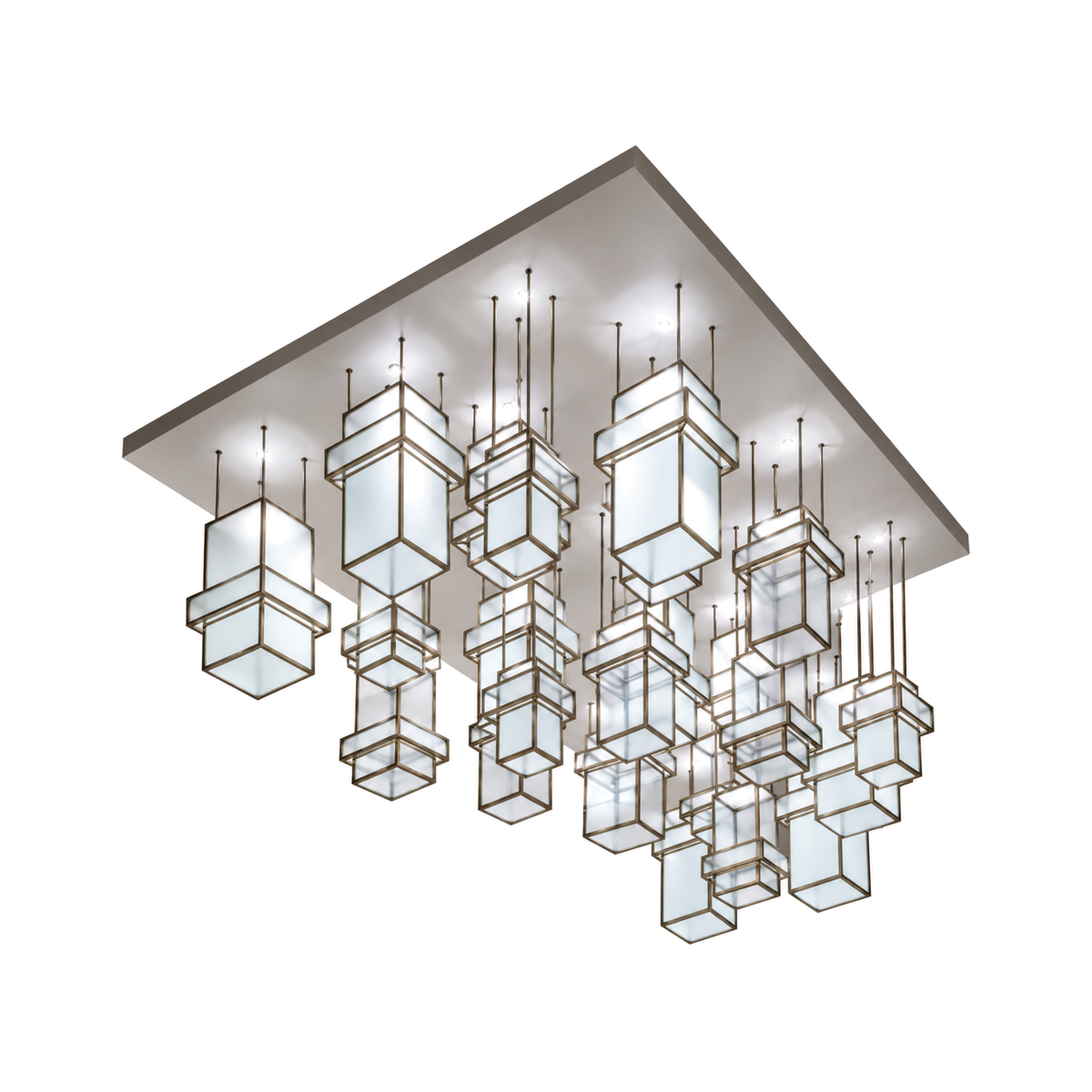 VORELLI® Geometric Acrylic Project Installation on a pure white background.