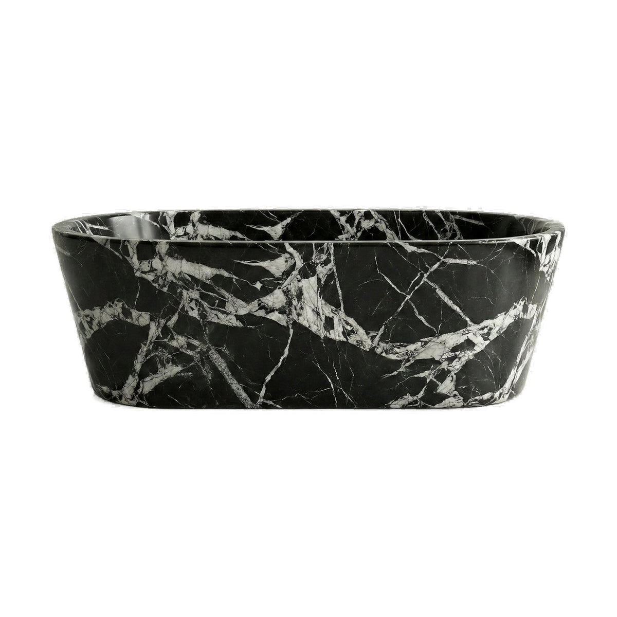 Grand Antique Marble Freestanding Bathtub - Tapered on white background by VORELLI