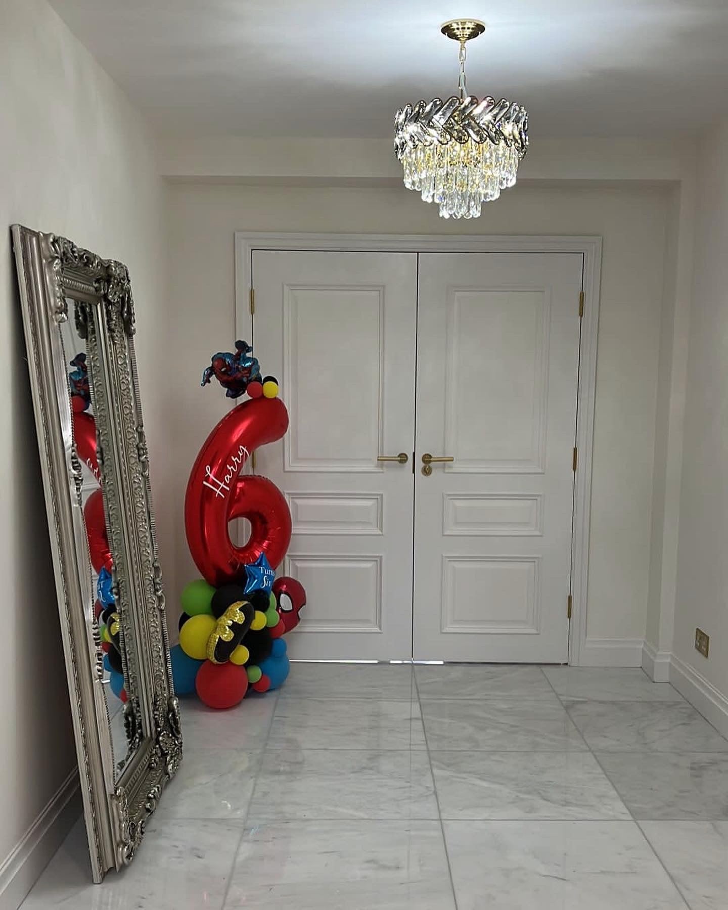 Chevron crystal detailing on VORELLI Knightsbridge circular chandelier