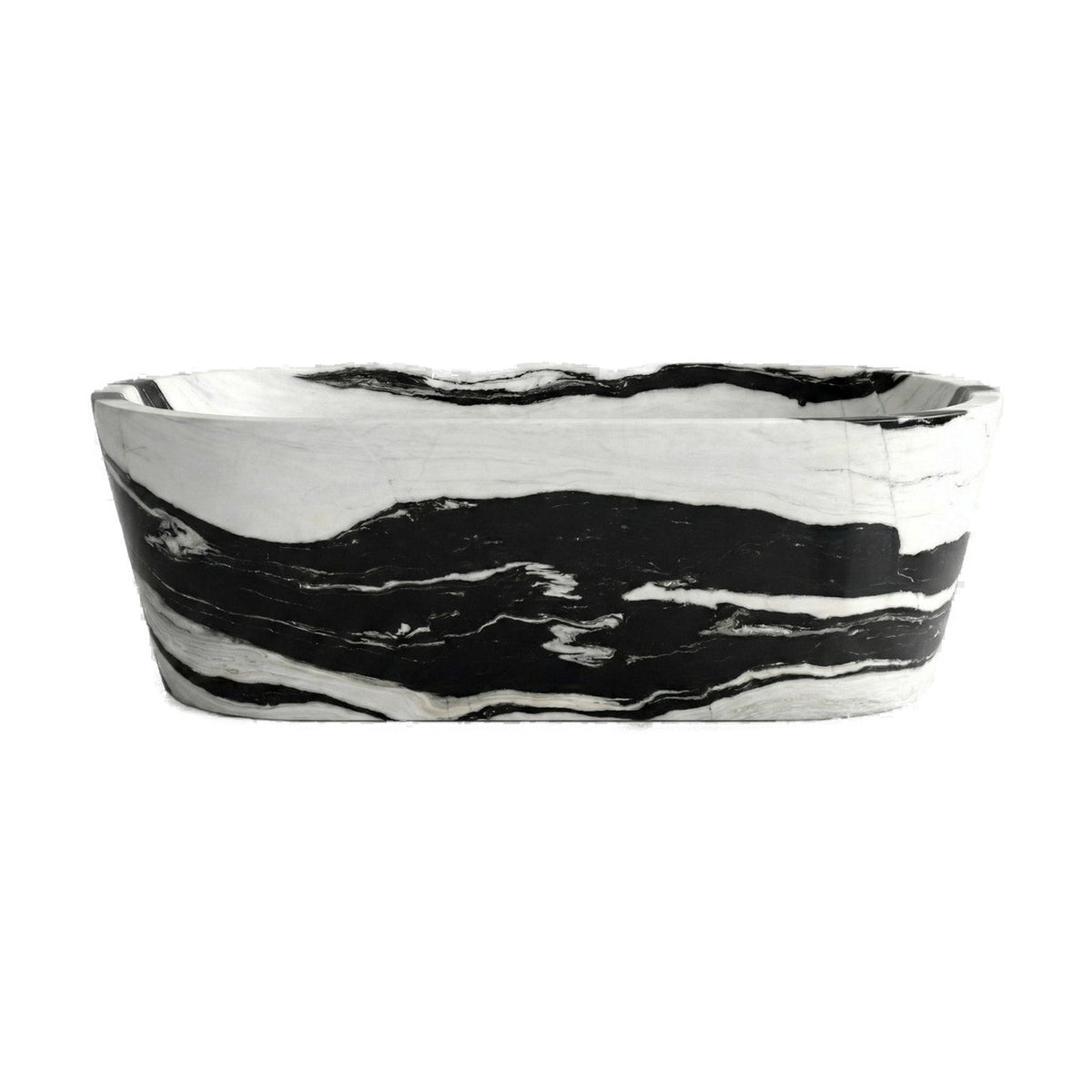 Panda Marble Freestanding Bathtub - Tapered on white background by VORELLI