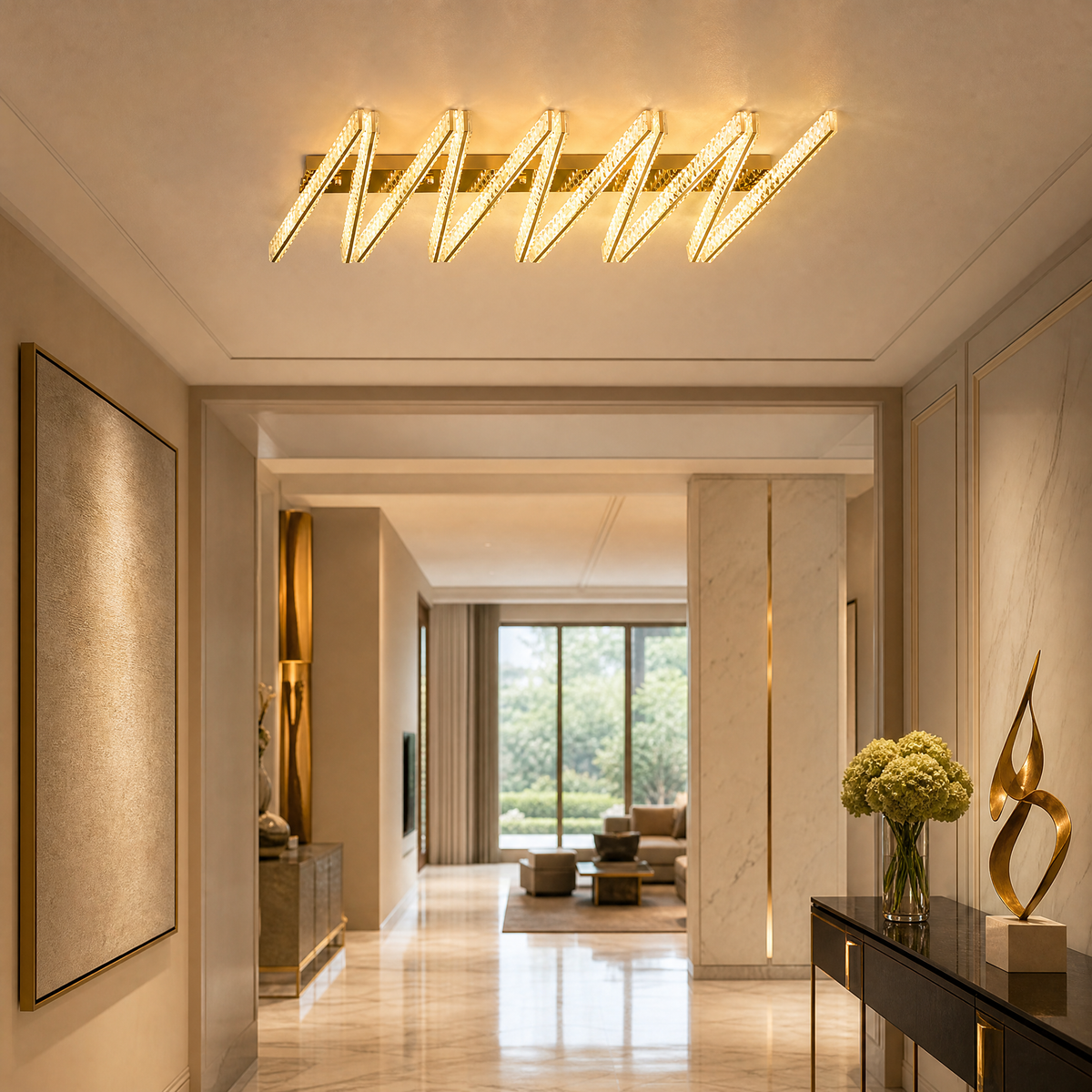 VORELLI® Signature Ceiling Light, shown on an interior wall in an interior visualisation.
