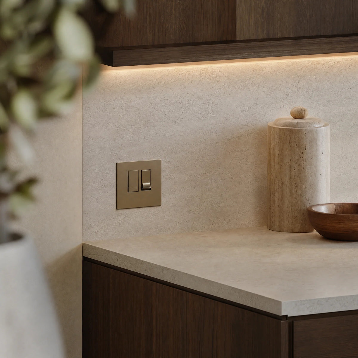 VORELLI® Morpheus Fuse Spur, shown above a kitchen worktop in an interior visualisation.