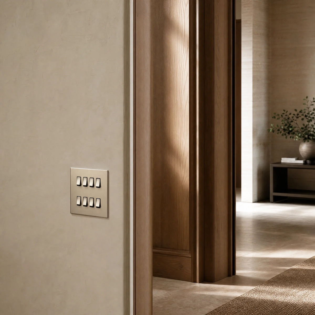 VORELLI® Renaissance Rocker Switch, shown on an interior wall in an interior visualisation.