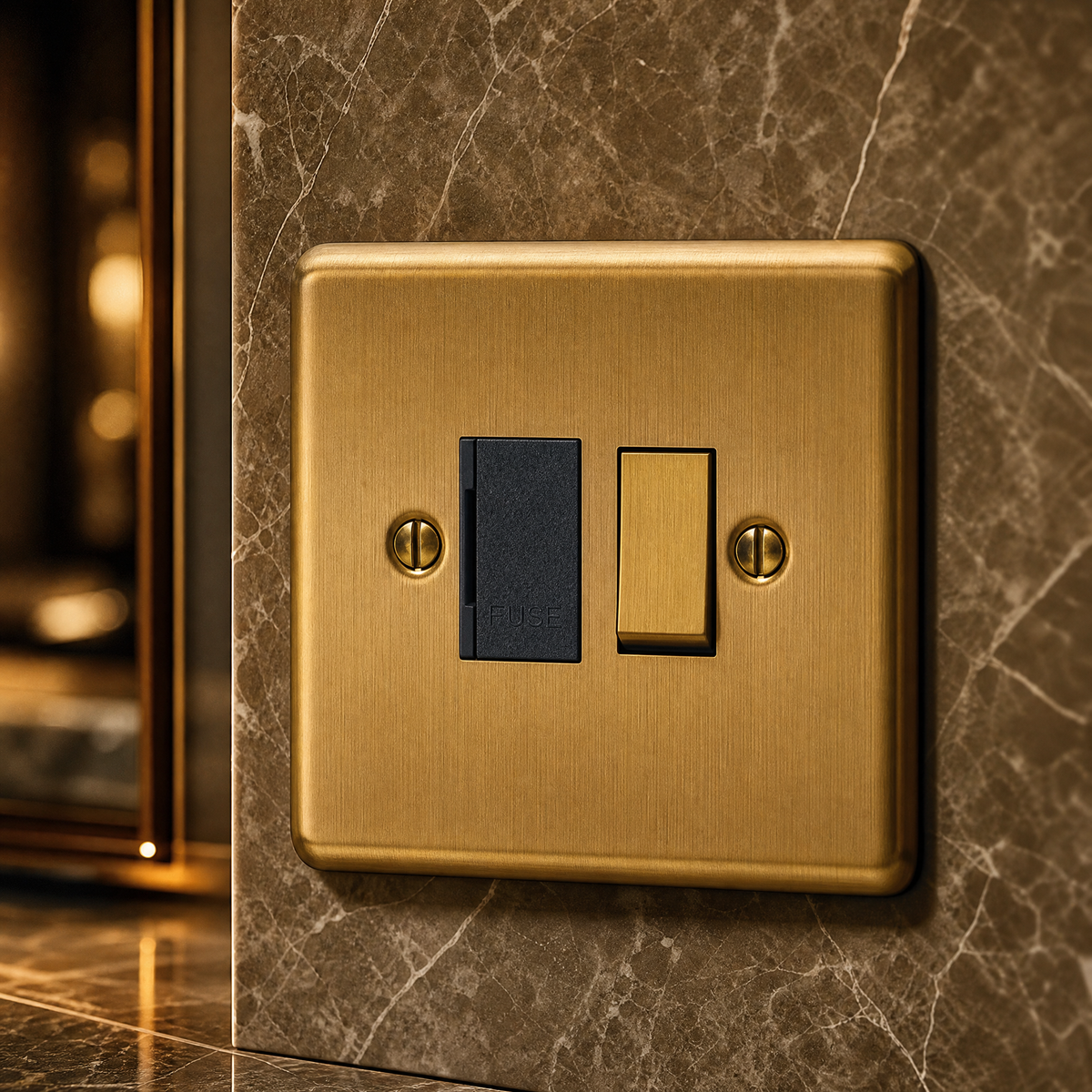 VORELLI® Victorian Fuse Spur, close view above a kitchen worktop in an interior visualisation.
