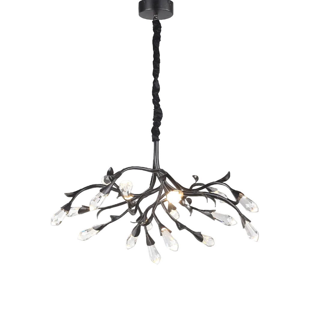 VORELLI® Virella Pendant Light with diamond-cut crystal drops and a sculptural branch design, ideal for luxury interiors and modern statement lighting.

