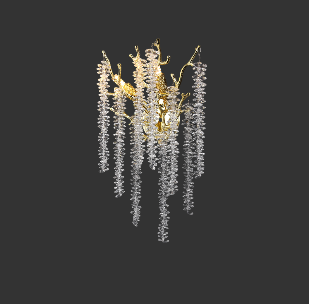 Luxury interior styled with the VORELLI® Wisteria crystal wall light