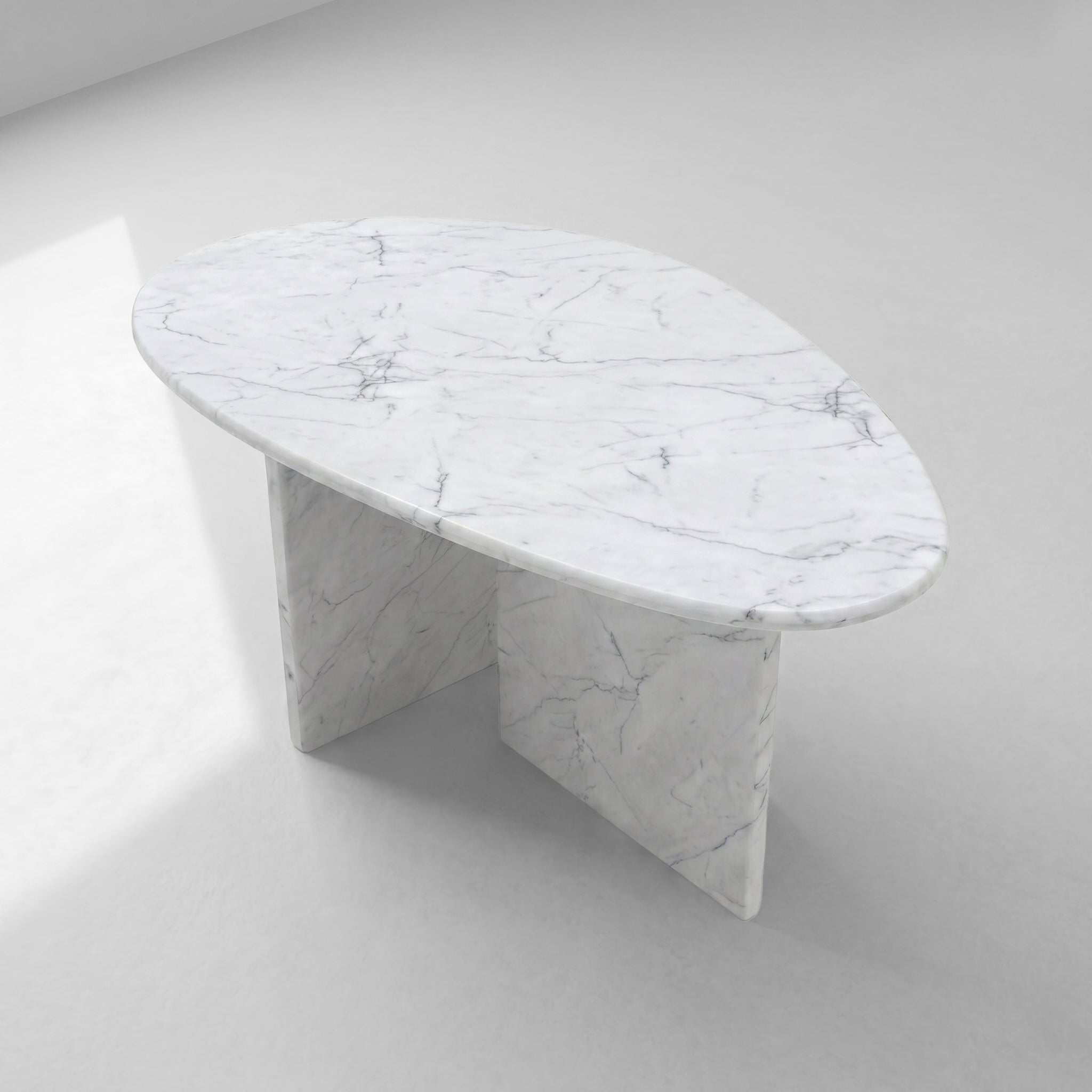 White Carrara Marble Coffee Table - Pebble by VORELLI, a refined table lamp for luxury residential and project interiors.