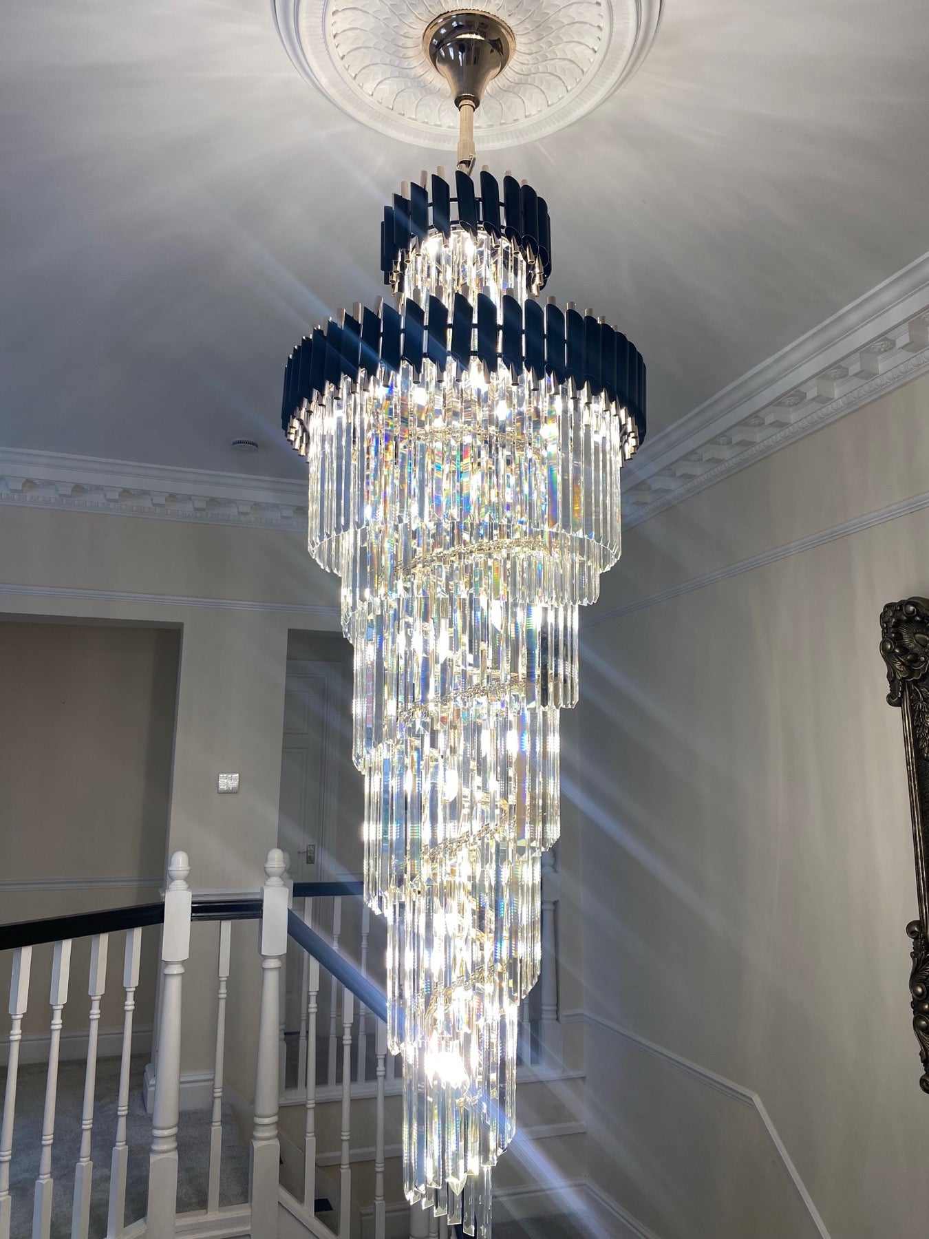Staircase Chandelier Size Guide visual reference